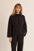 Animal print knit top charcoal by Molly Bracken