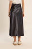 Satin maxi skirt gun metal by Molly Bracken