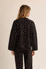 Animal print knit top charcoal by Molly Bracken