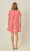 Red and white striped shirt dress by English Factory