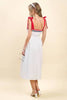White sundress with red and blue by TCEC