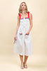 White sundress with red and blue by TCEC