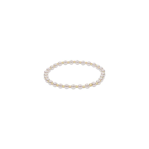 classic grateful pattern 4mm bead bracelet- pearl