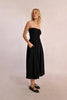 Strapless smocked dress black by Molly Bracken