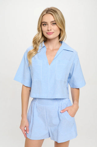Cerulean stripe top by Meet me in Santorini