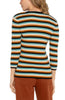 3/4 slv v neck sweater ocean multi stripe by Liverpool