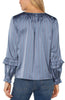 Long sleeve woven blouse with ruffles by Liverpool