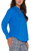 Long Rolled Sleeve Woven Shirt in Blue Topaz by Liverpool