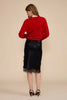 Greg faux leather lace trim skirt by Lucy Paris